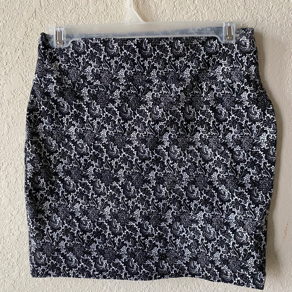 Black Floral Skirt